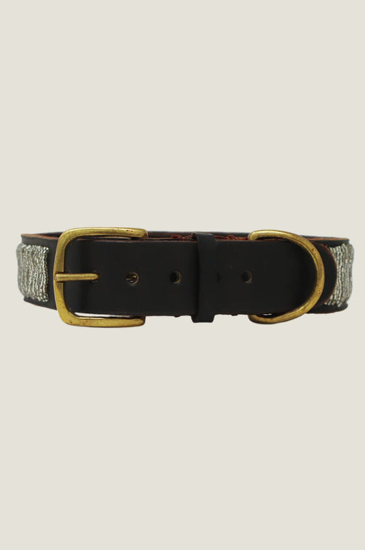 Dog Collar | Full Beaded Silver - Aspiga