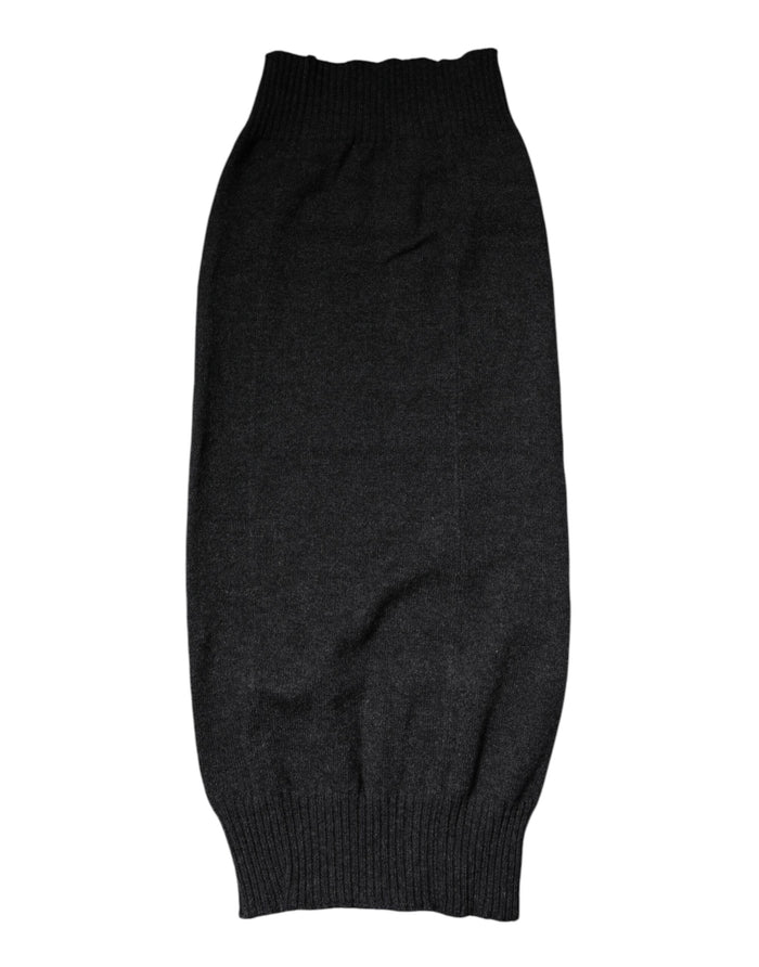 Dolce & Gabbana Black Cashmere Knitted Neck Warmer Foulard Scarf