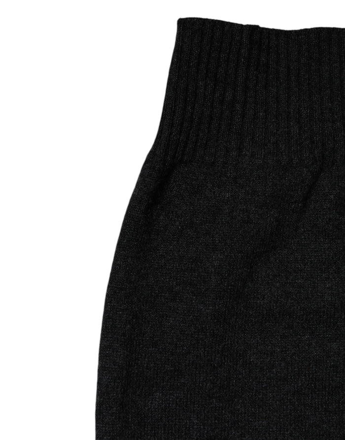 Dolce & Gabbana Black Cashmere Knitted Neck Warmer Foulard Scarf