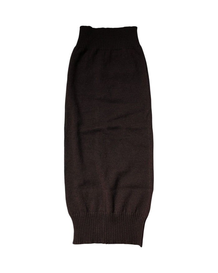 Dolce & Gabbana Brown Cashmere Knitted Neck Warmer Foulard Scarf