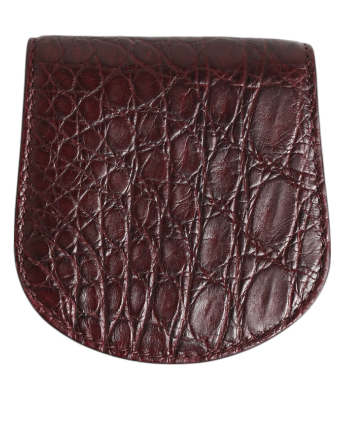 Dolce & Gabbana Burgundy Exotic Skin Coin Condom Case Holder Pocket Wallet