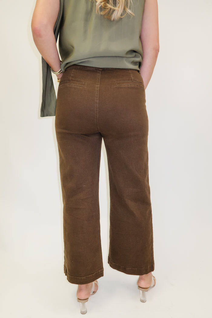 Downtown Days Stretch Pants with Hardware Pocket Trim - The Pink Tulip Clothing