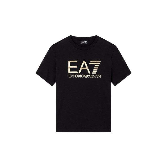 Image 1 : T-shirt EA7 homme noir avec impression distinctive, vue de face — Delvale