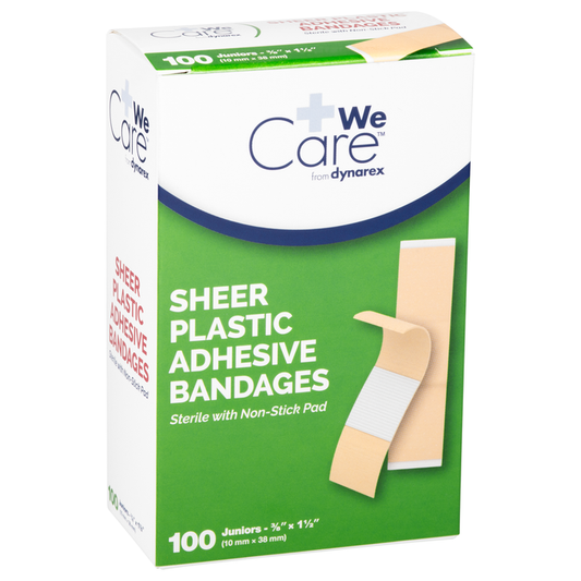 Economy Value Sheer Plastic Adhesive Junior Bandage Strips 100/box