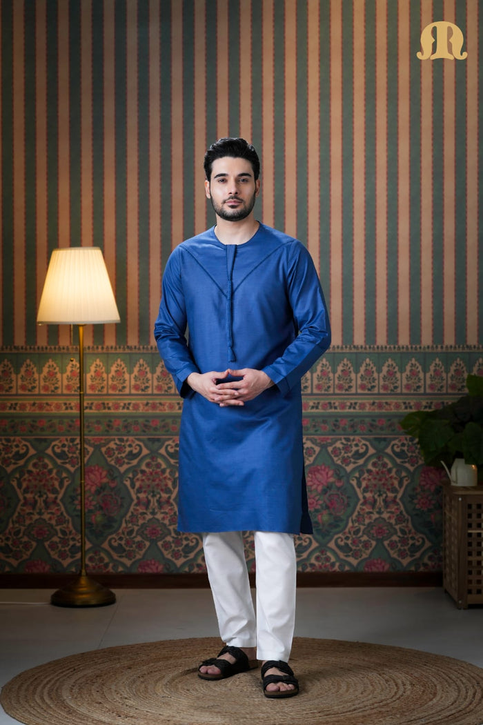 Emrati Kurta Set Blue for Men
