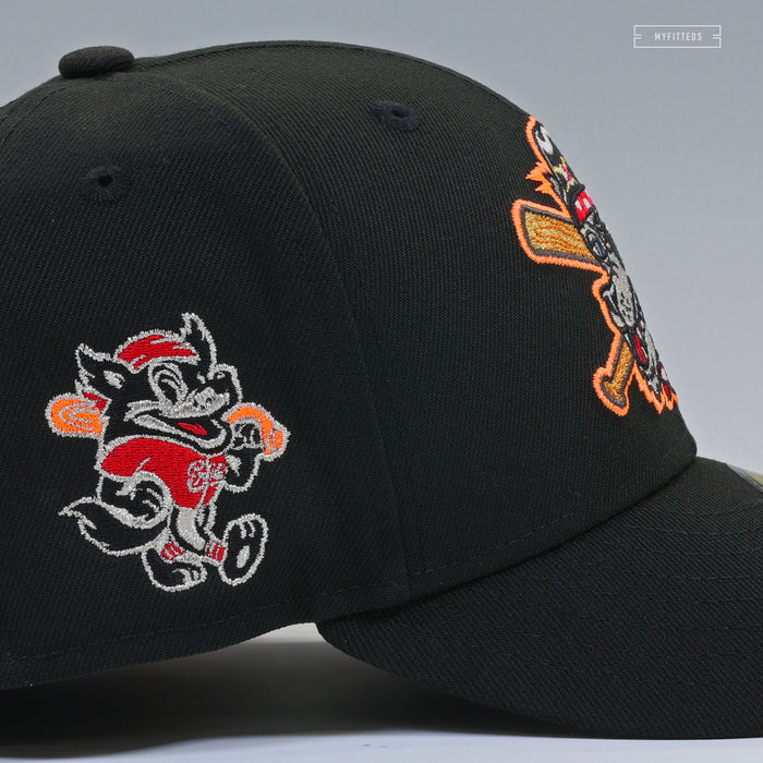 ERIE SEAWOLVES THE HOWLERS COME OUT AND PLAY-YAY WARRIORS INSPIRED NEW ERA FITTED CAP