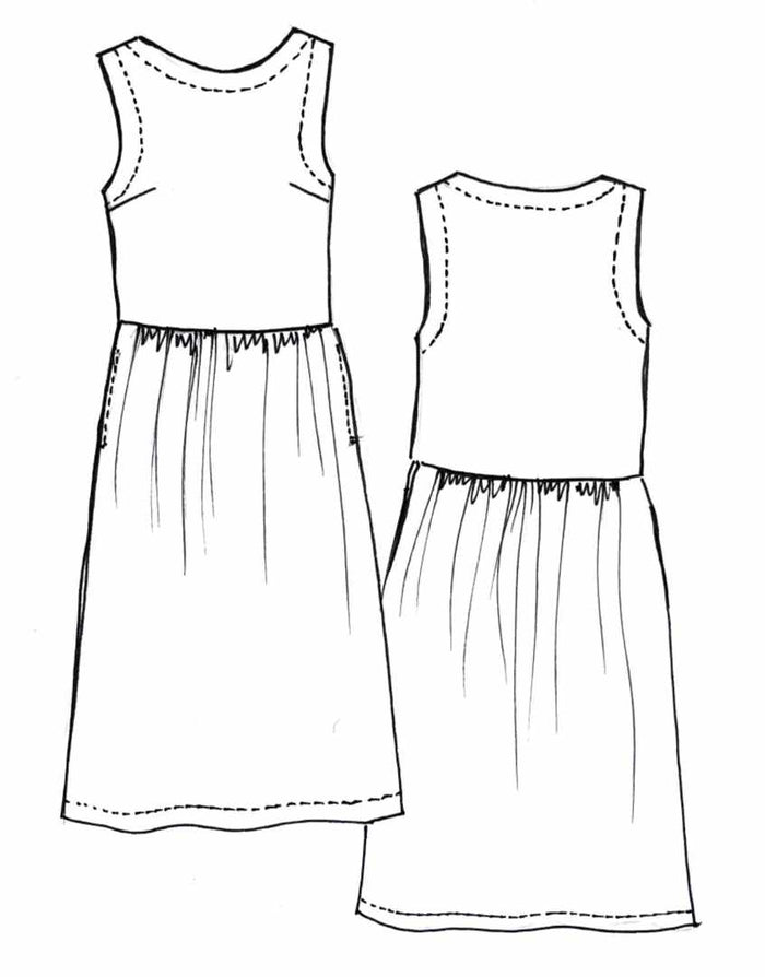Felicia Pinafore Dress Sewing Pattern, Tessuti