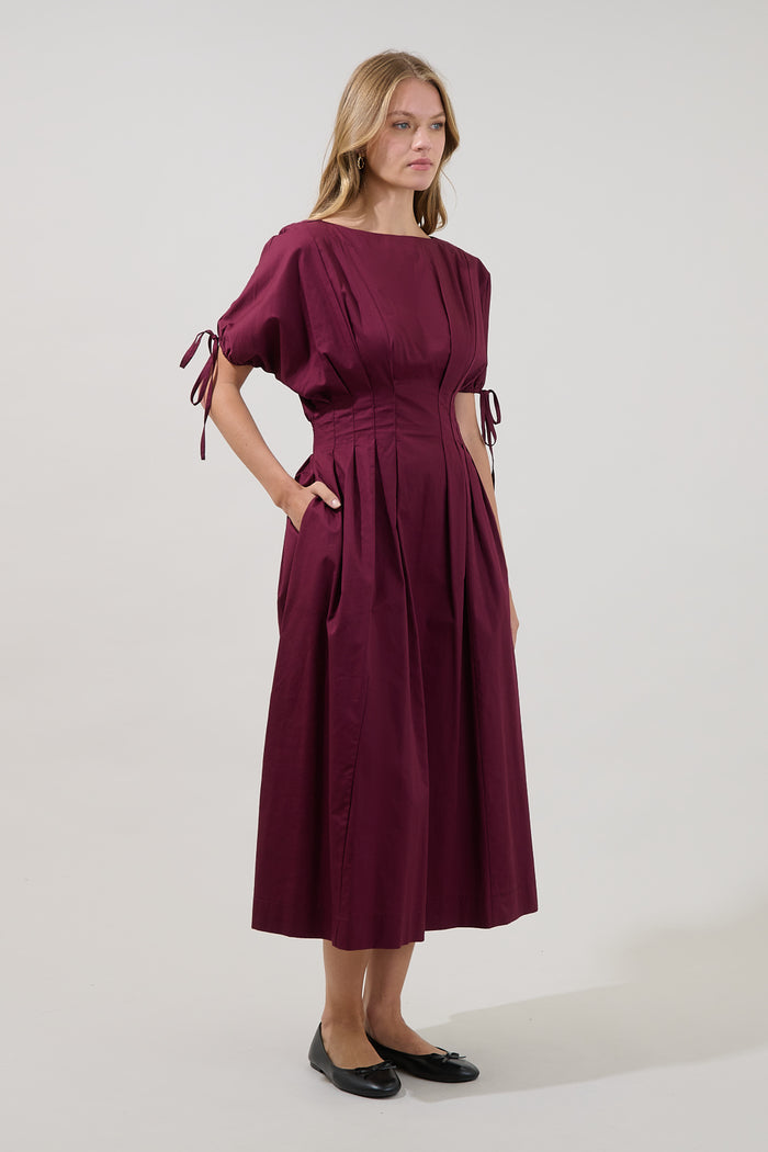 Fessia Pleated Midi Dress
