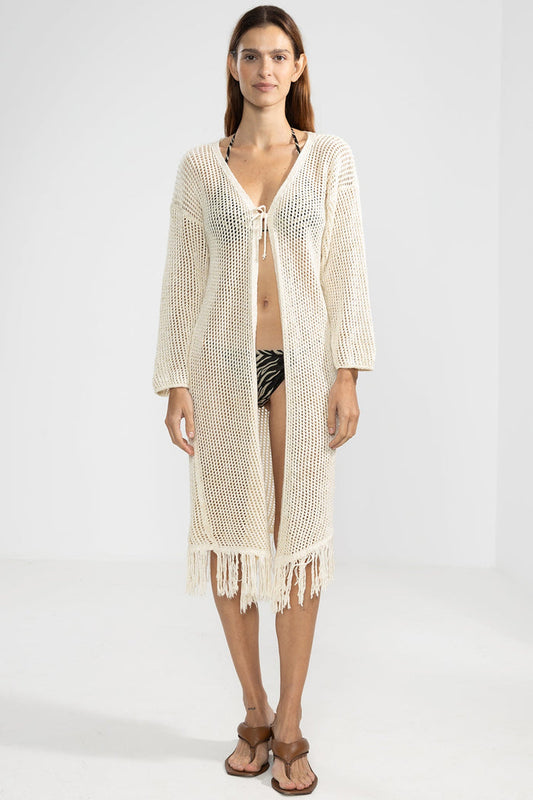 Fringes Cardigan Crema - Polonio Uruguay