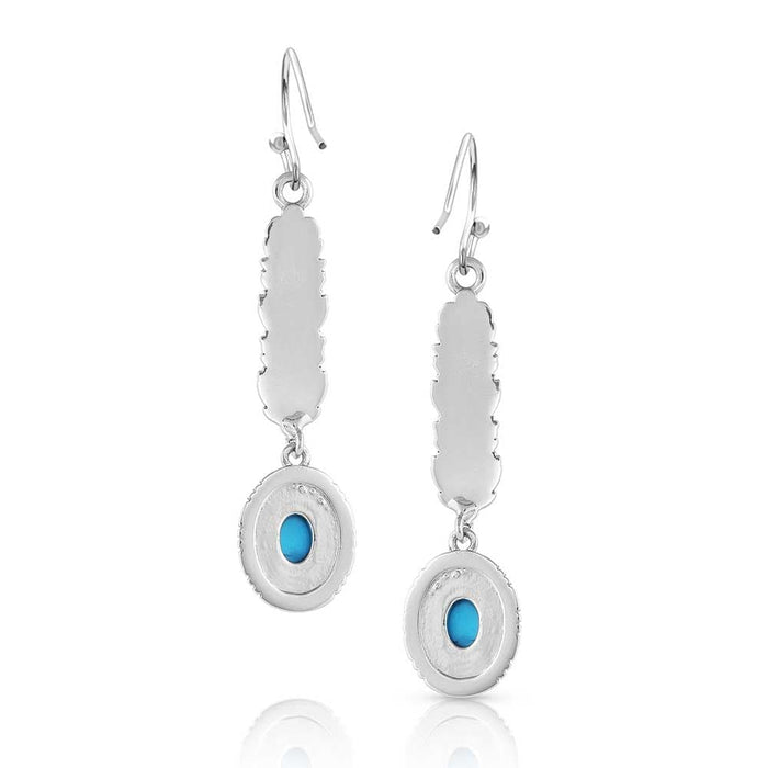 Silver earrings with turquoise accents - ER5297