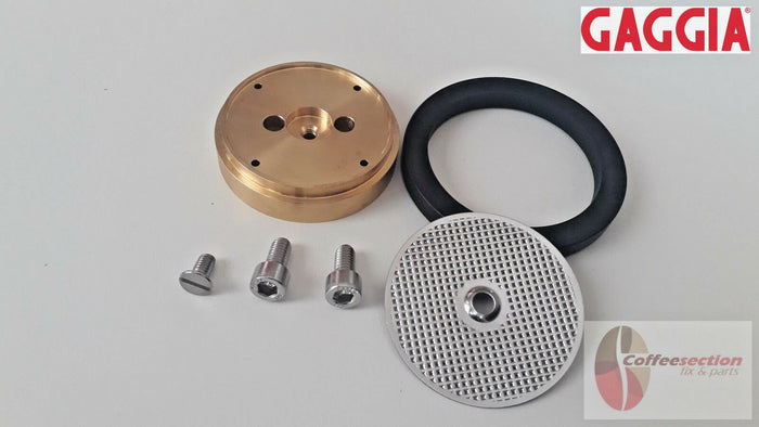 Gaggia Kit - Brass Holder WGA16G1002 with Gasket, Screen and Screws complete set - Coffeesection