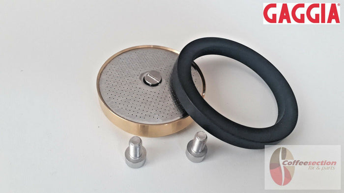 Gaggia Kit - Brass Holder WGA16G1002 with Gasket, Screen and Screws complete set - Coffeesection
