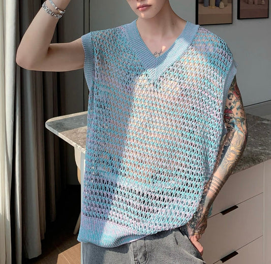 Gauzy Knit Sleeveless Vest by CRUX