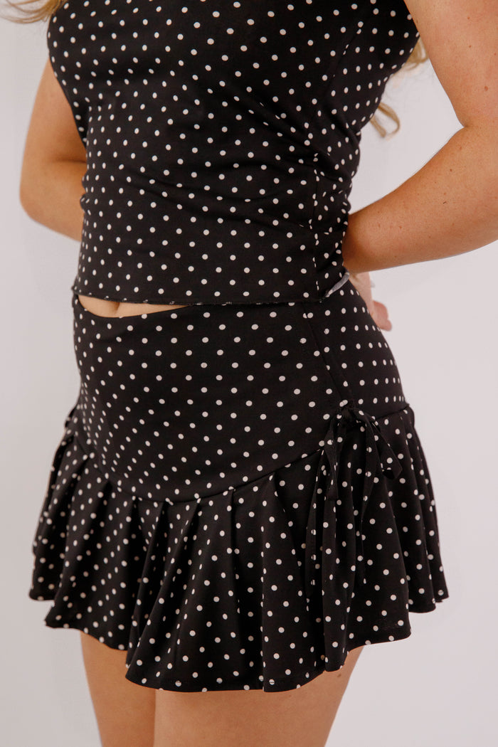 Black and White Polka Dot Skort- Matching Polka Dot Set- Baevely Polka Dot Skort