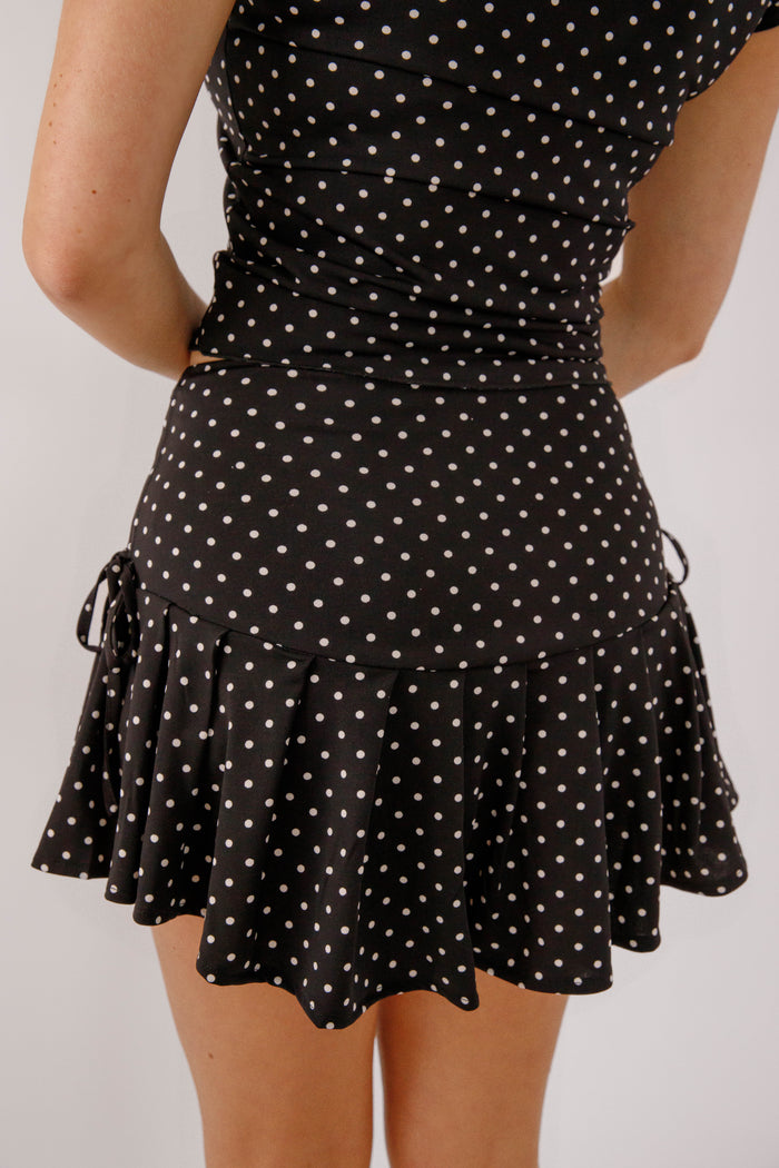 Black and White Polka Dot Skort- Matching Polka Dot Set- Baevely Polka Dot Skort