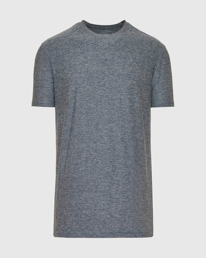 Heather Navy Tall Active Crew Neck 2.0 T-shirt, heathered gray, short-sleeve, crew-neck.