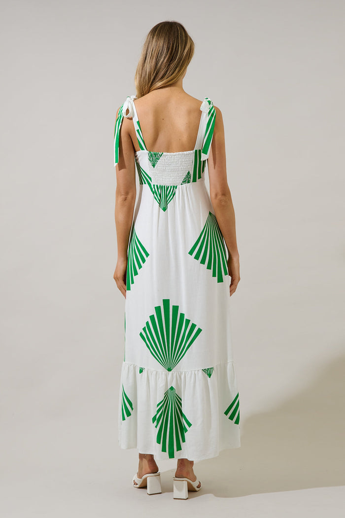 Hendy Shoulder Tie Maxi Dress Fan Breeze