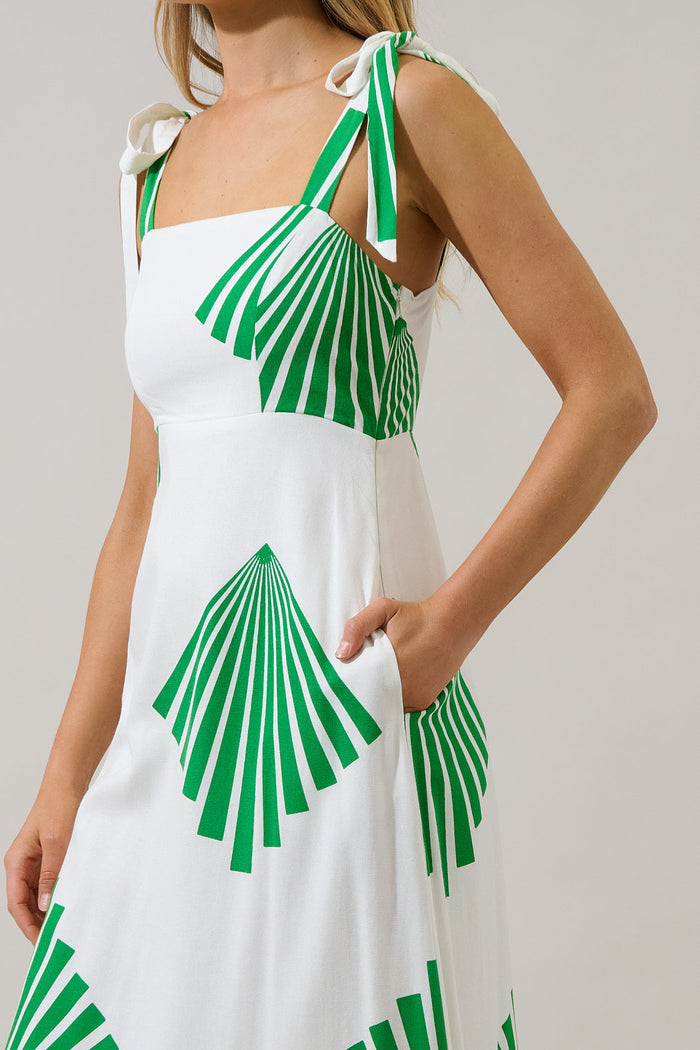 Hendy Shoulder Tie Maxi Dress Fan Breeze