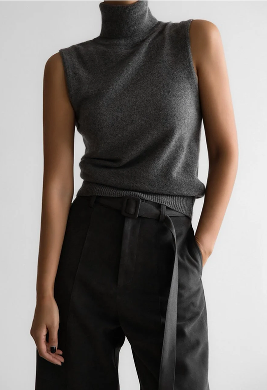 High neck knit cashmere top
