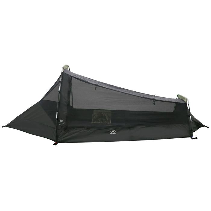 integrated bug net of camouflage highlander blackthorn 1 plus gen2 one person tent