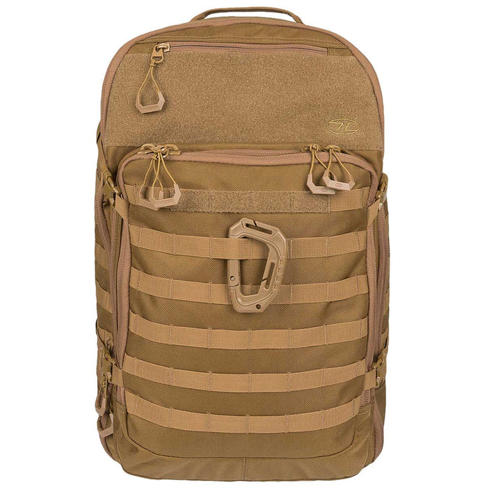 highlander harrier full clamshell pack 45l coyote tan