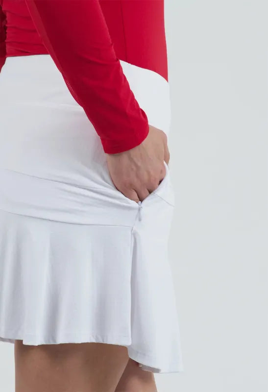 IBKUL Flounce Skort (16")- White