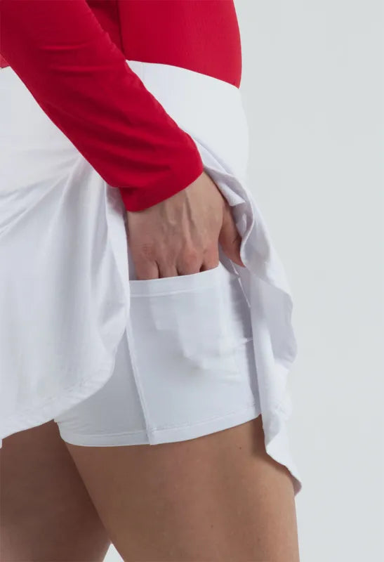 IBKUL Flounce Skort (16")- White