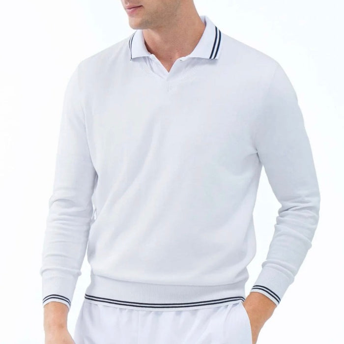 InPhorm Men's Classic V-Neck Sweater - White/Navy