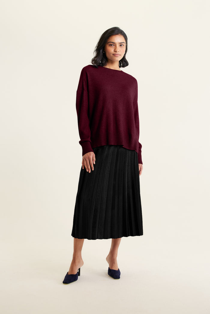 Iris Cashmere Crew Sweater In Endless Passion