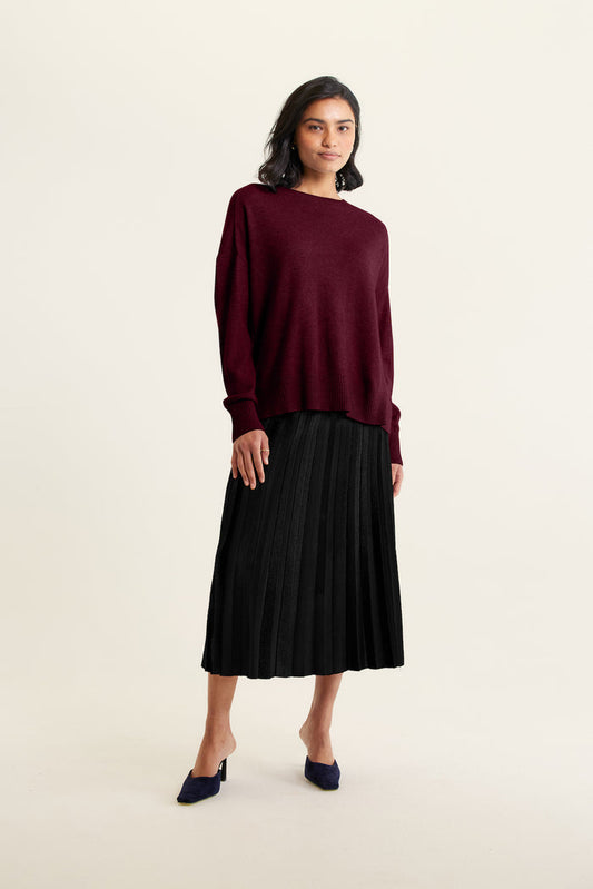 Iris Cashmere Crew Sweater In Endless Passion