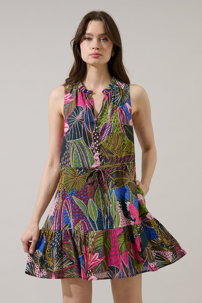 Itzel Shift Mini Dress Jenla Tropical