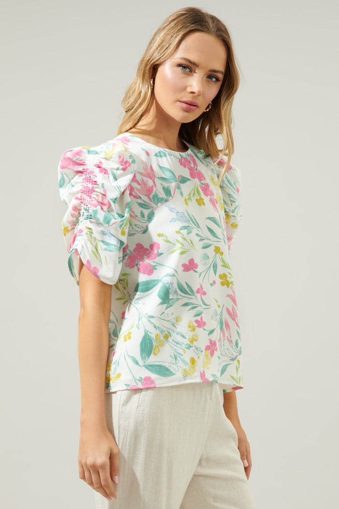 Jacinda Floral Beverly Drape Sleeve Blouse