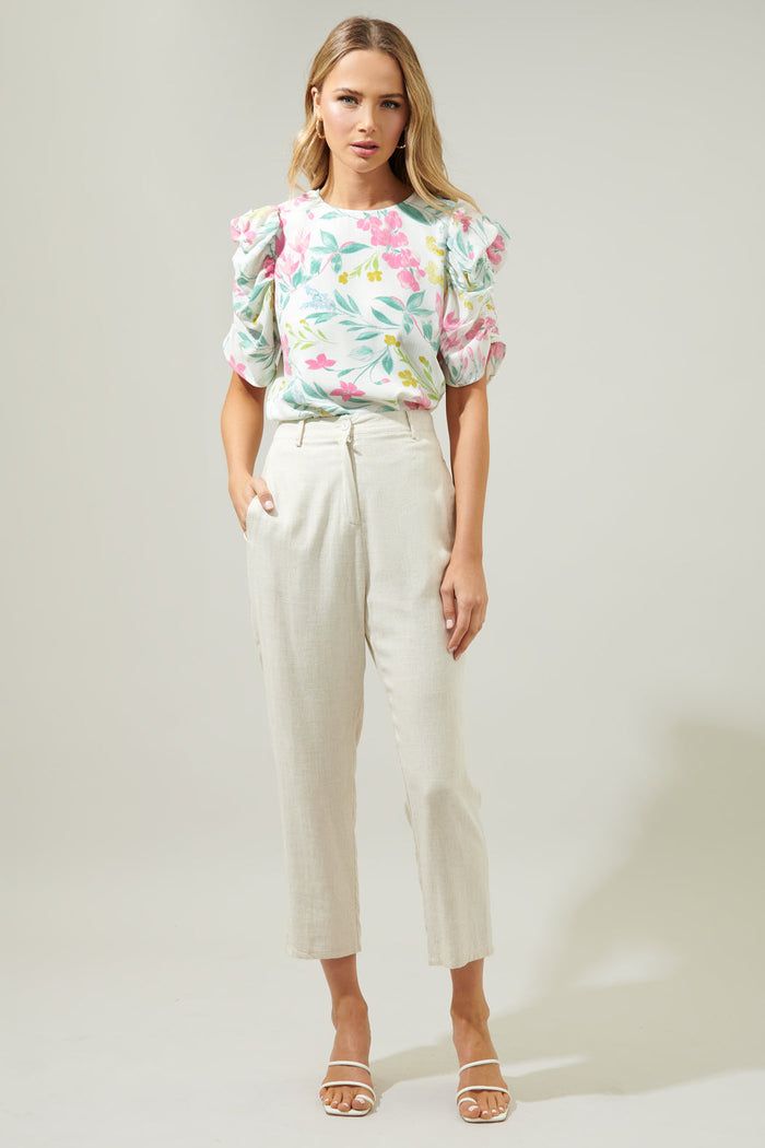 Jacinda Floral Beverly Drape Sleeve Blouse