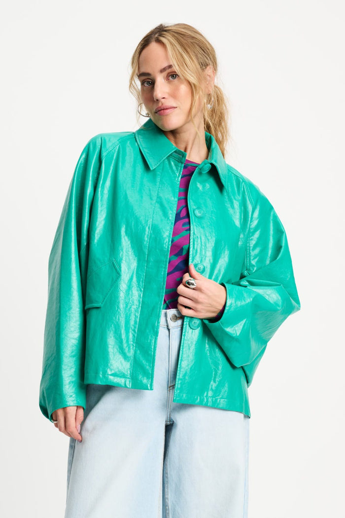 POM Amsterdam Jackets Green / 34 JACKET - Faux Leather Wander Green
