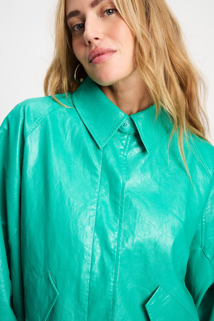 POM Amsterdam Jackets JACKET - Faux Leather Wander Green