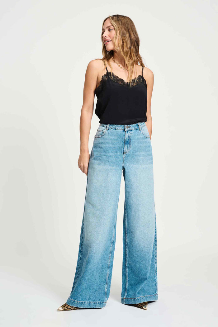 POM Amsterdam Jeans JEANS - Baggy Wideleg Mid Blue