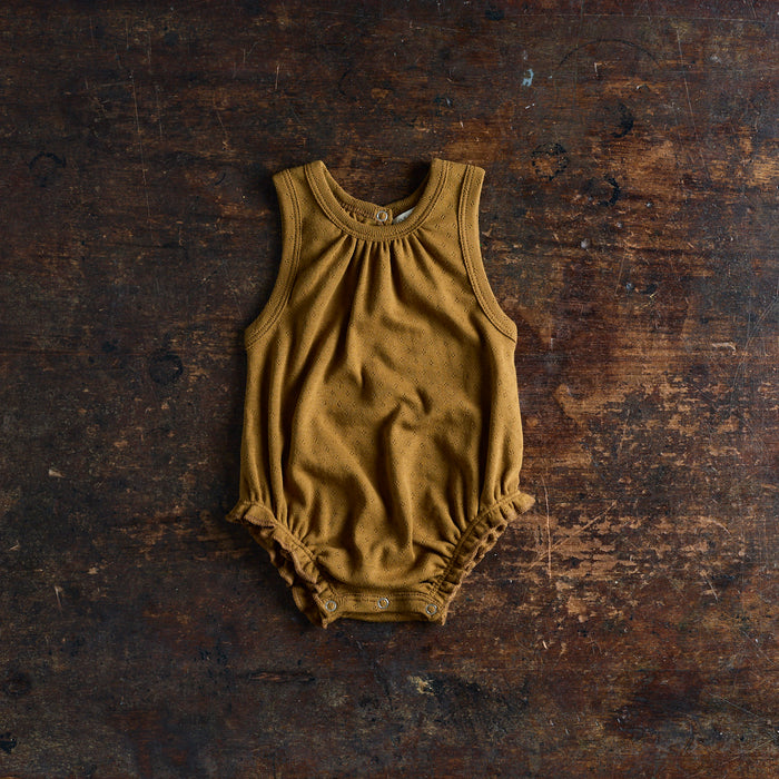 Keet Baby Romper - Cotton Pointelle - Copper