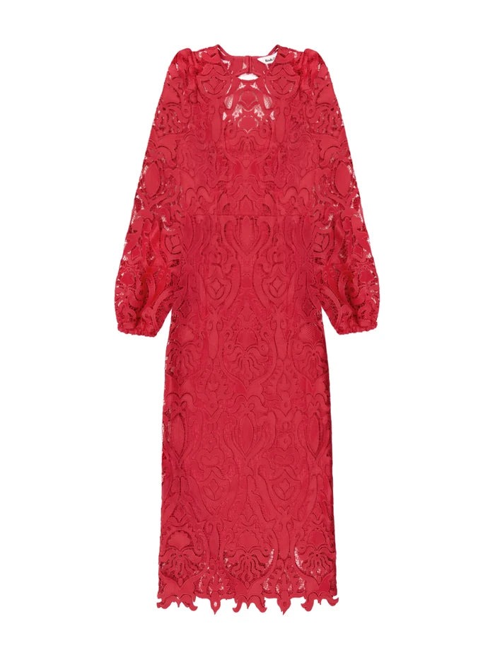 Kendall Red Lace Open Back Dress
