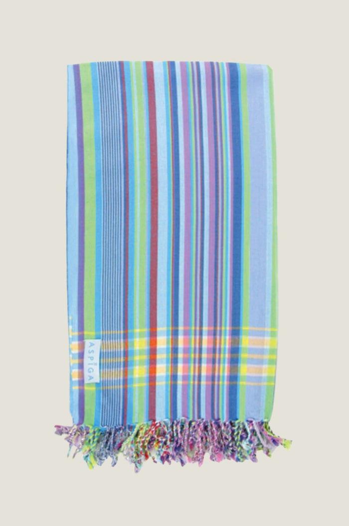 Habiba Stripe Kikoy | Turquoise - Aspiga