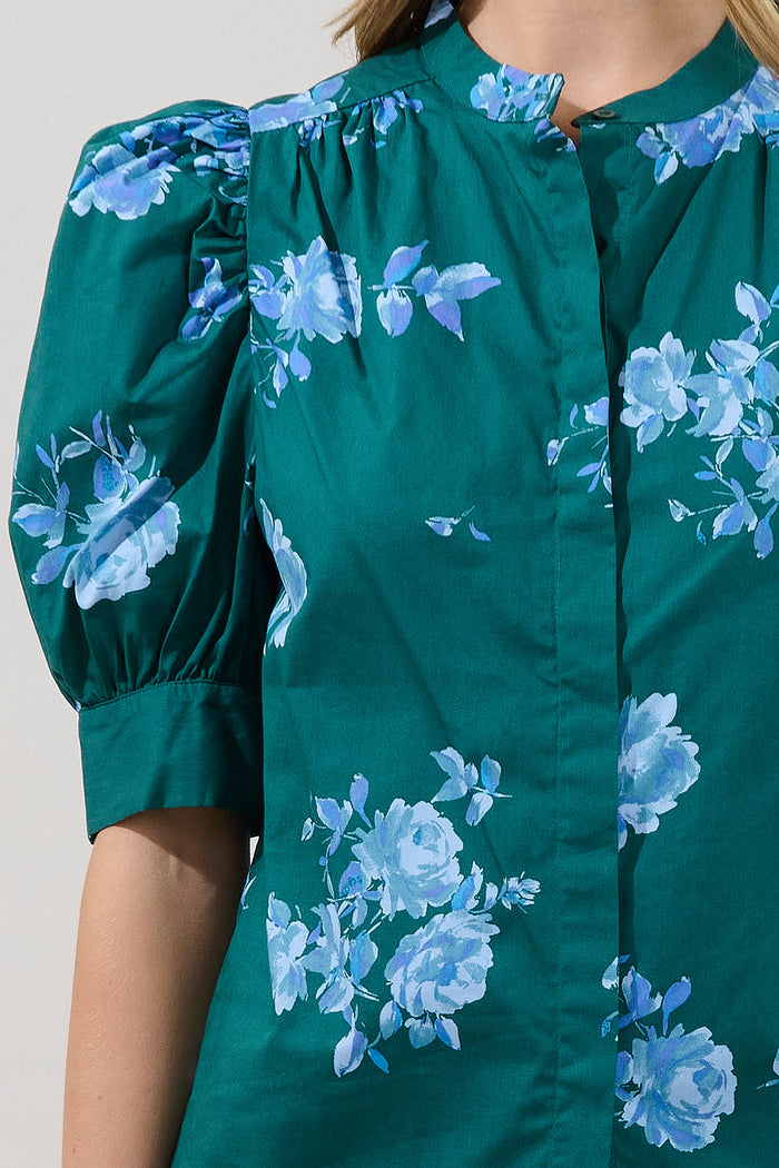 Klina Drape Sleeve Top Denise Floral