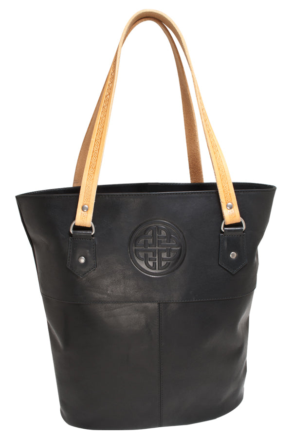 Ladies Leather Tote Bag - Black