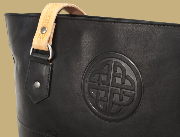 Ladies Leather Tote Bag - Black