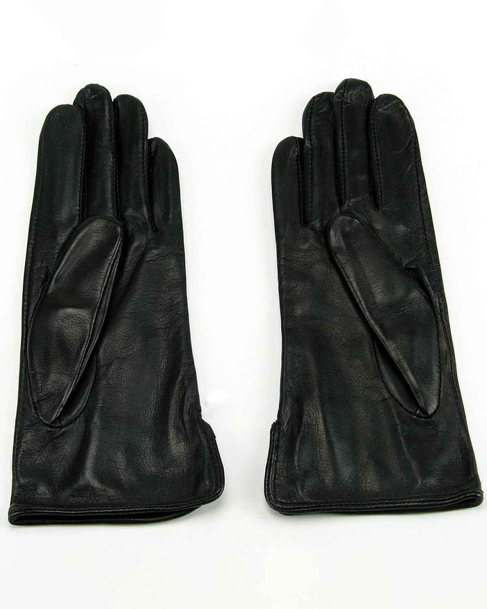 Ladies Luxury Leather Silk Lined Gloves - Black - Image 2 - The Classic Boutique
