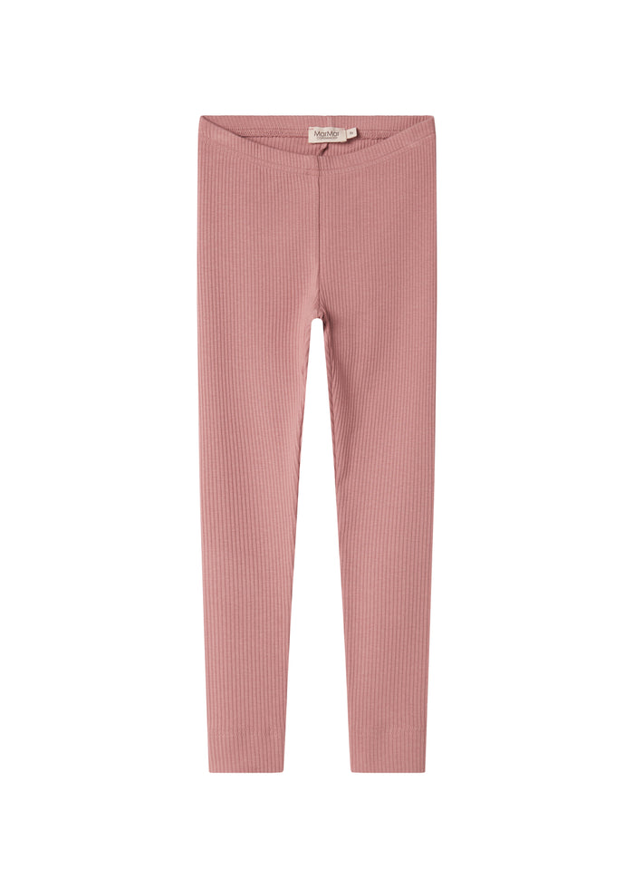 Pink ribbed leggings for children