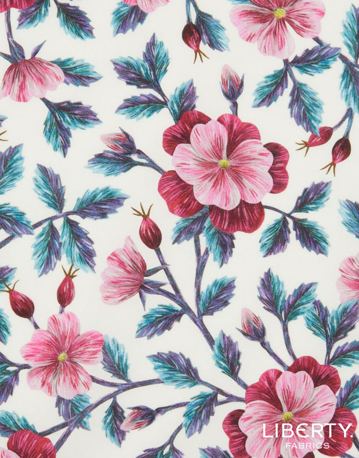 Liberty Fabrics Cotton Poplin, Embroidered Vine A