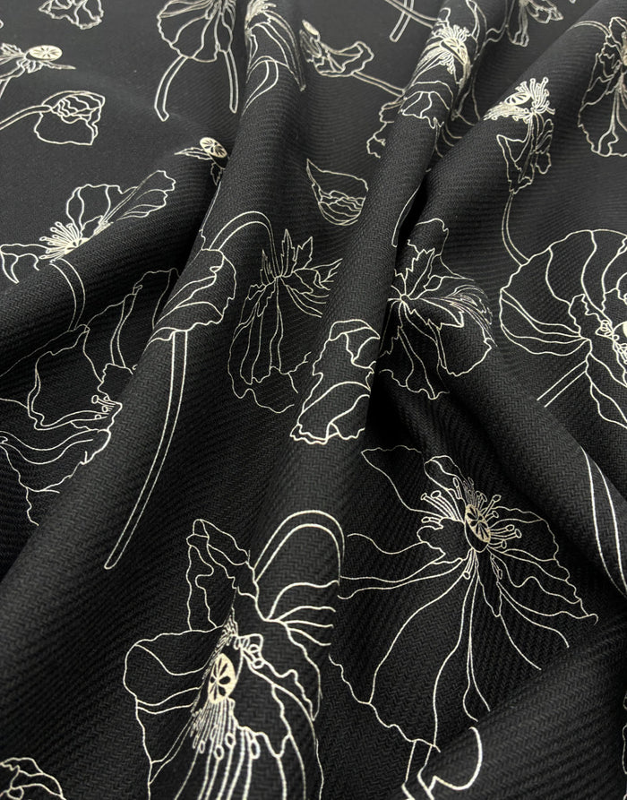 Liberty Fabrics x Manteco® MWool® Fabric, Bloom Silhouette