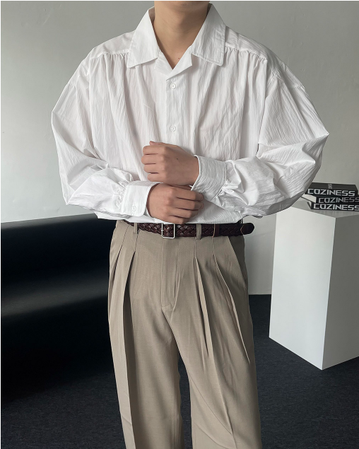 Lightweight Cotton Gathered Shirt