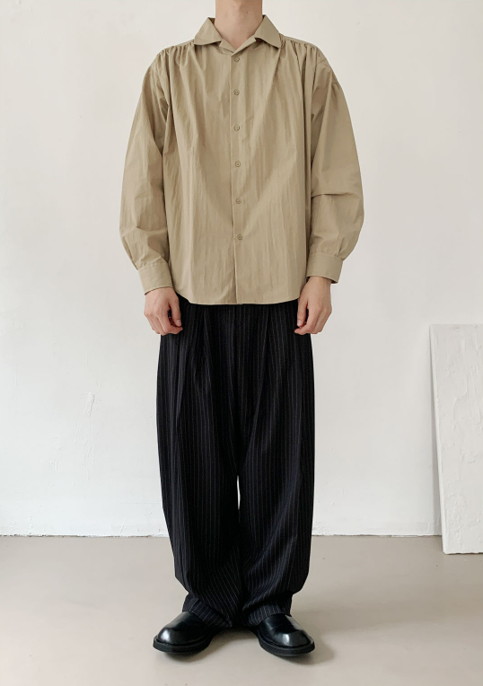 Lightweight Cotton Gathered Shirt