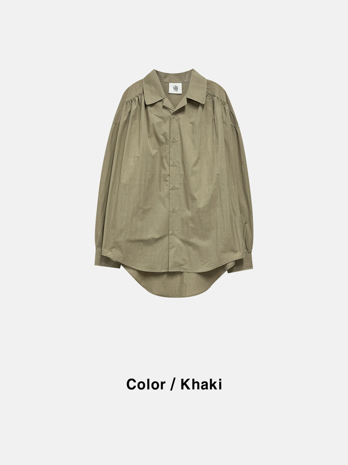 Lightweight Cotton Gathered Shirt