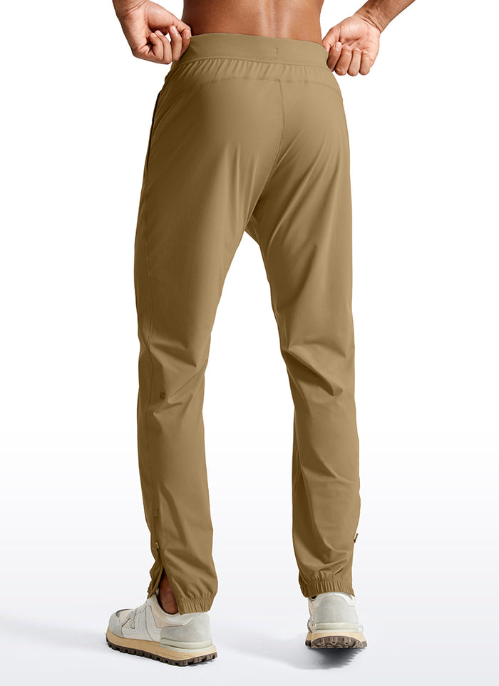 CRZ YOGA Men's Running Slim Fit Lightweight Joggers 31"-Zipper Pockets Artifact Brown